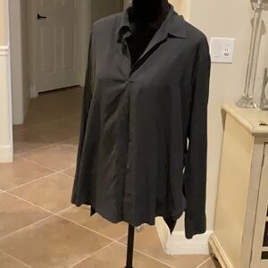 James Perse button front top, grayish black color, size 3 (L)
